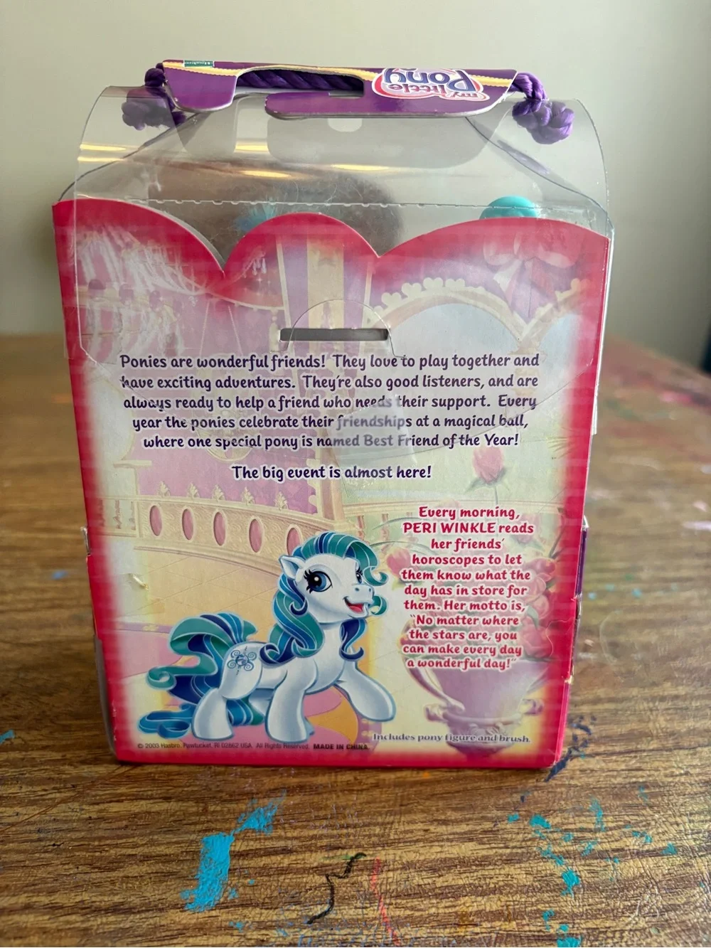 2003 My Little Pony Peri Winkle Friendship Ball Jewel Pony G3